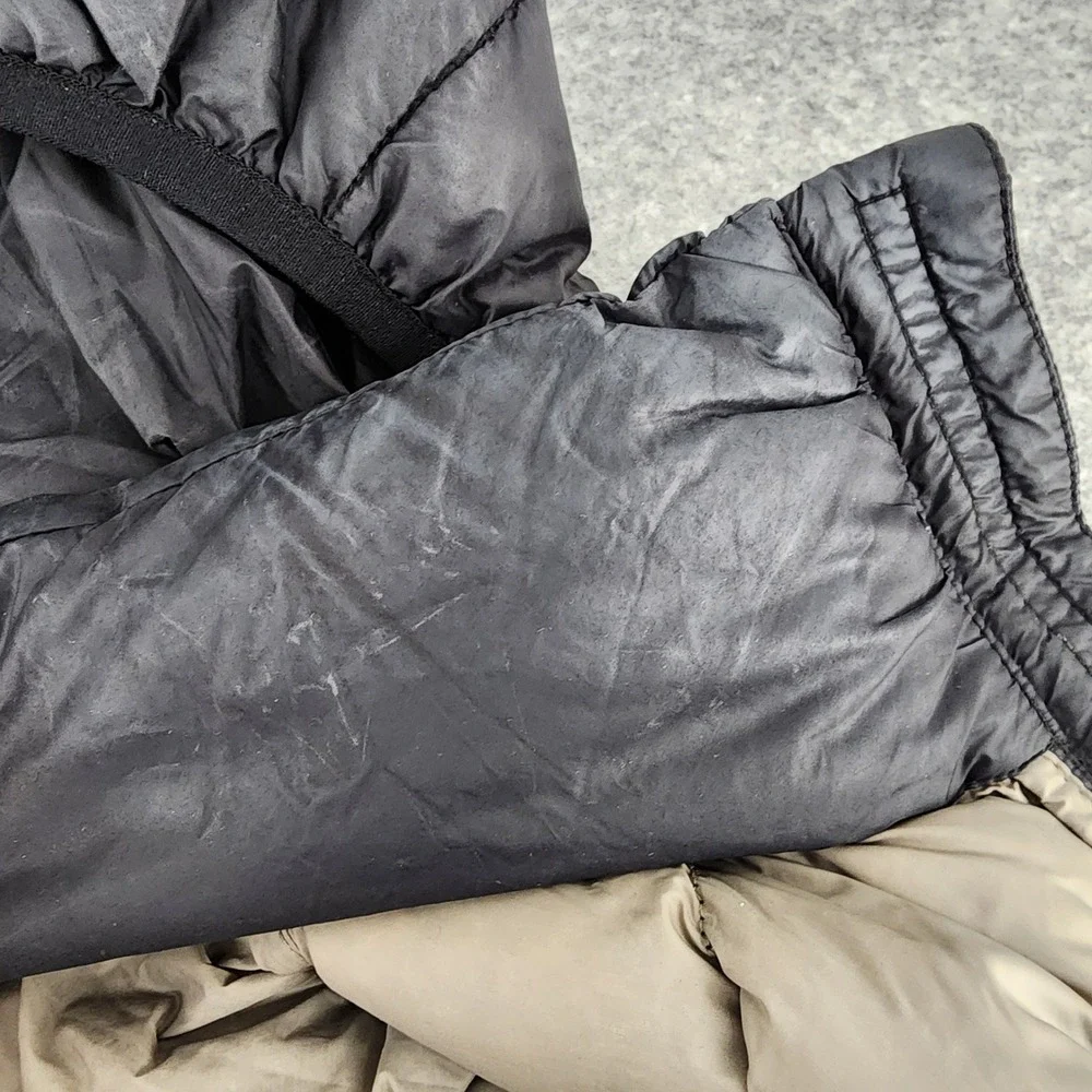 Michael Kors Black Packable Down Puffer Hooded Jacket Chevron Quilted Womens S